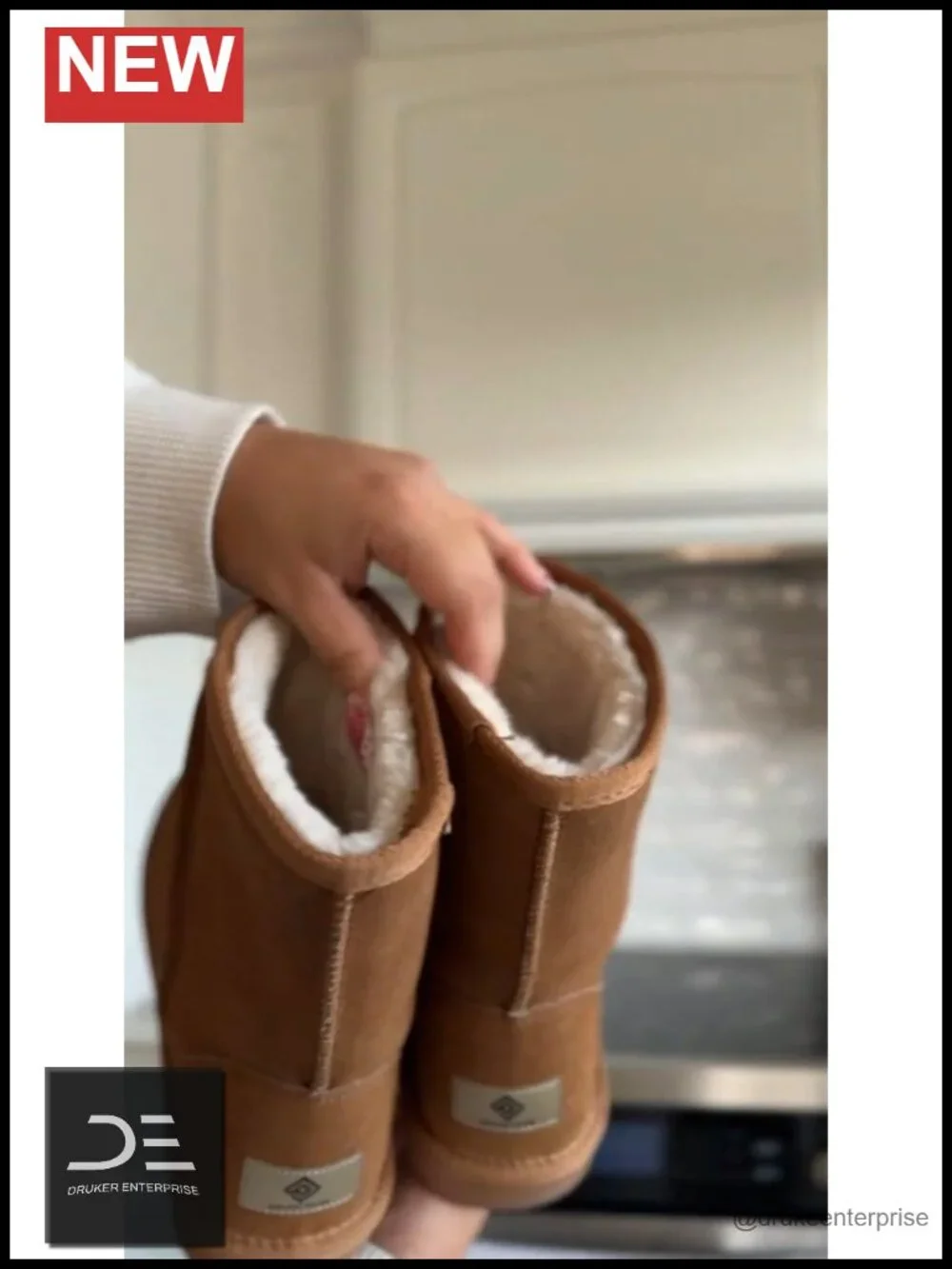Women's Mid Calf Slip-on Winter Snow Boots with Faux Fur Lining, Suede Upper